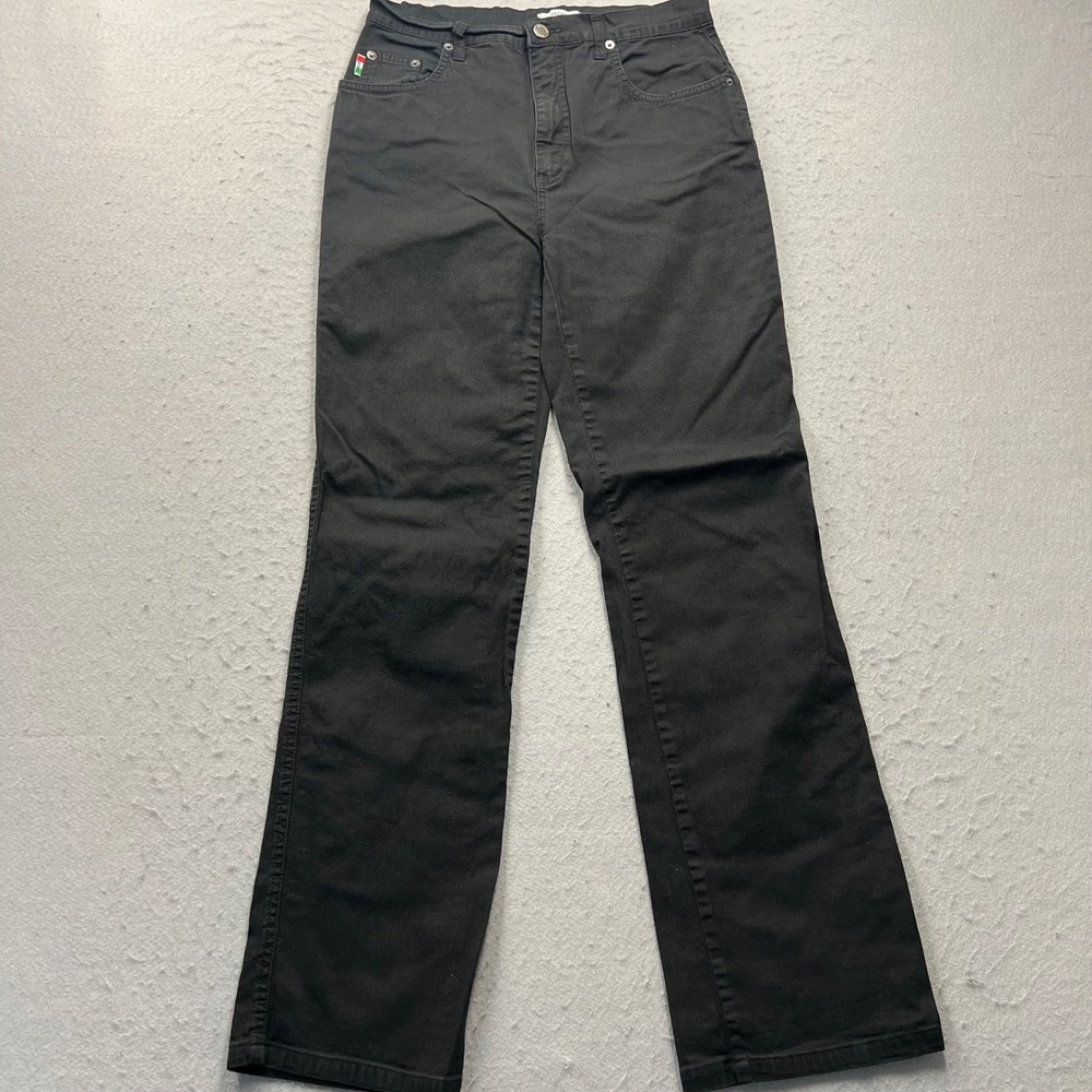 Moschino Jeans Mens 32 Black Straight Leg Peace Sign Logo Trousers‎ Italy 1433